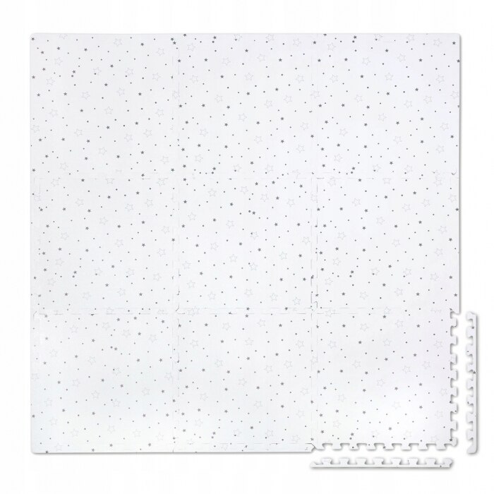 Salteluta de joaca 150 x 150 cm ricokids 7496 - gri cu stelute