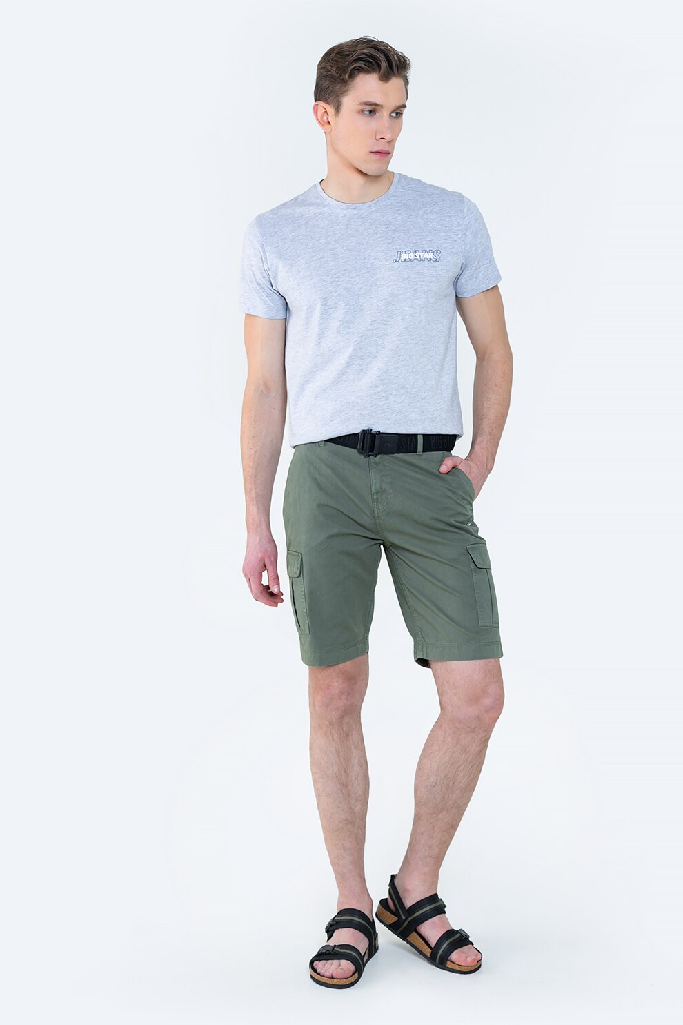 Big Star, Pantaloni scurti cu buzunare multiple, Verde sparanghel