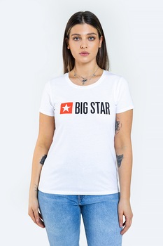 Big Star, Tricou cu imprimeu logo, Alb Big Star, Tricou cu imprimeu logo, Alb