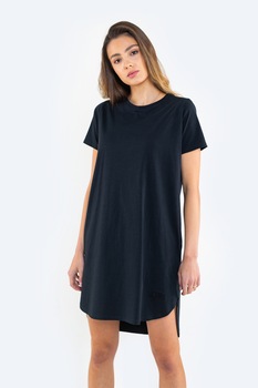 Big Star, Rochie-tricou asimetrica, Bleumarin inchis, S Big Star, Rochie-tricou asimetrica, Bleumarin inchis, S