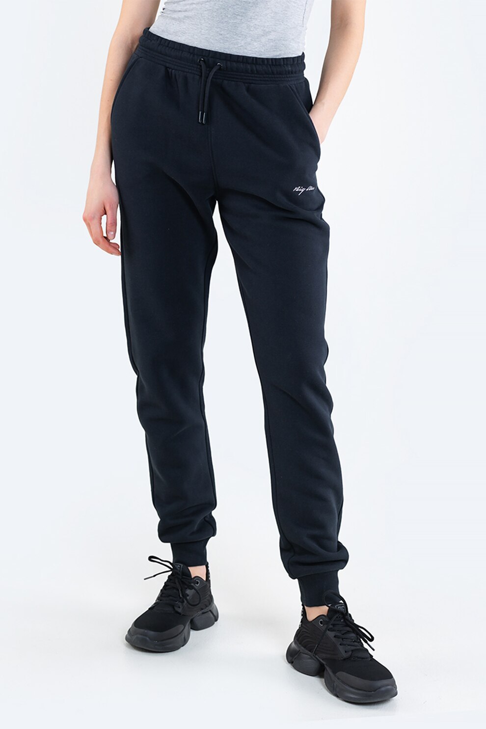 Big Star, Pantaloni sport cu buzunare oblice, Bleumarin inchis, S