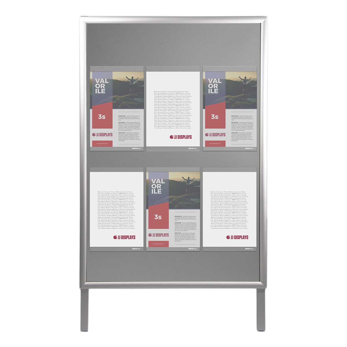 Panou stradal JJ DISPLAYS, tip A, prevazut cu 12 formate A4