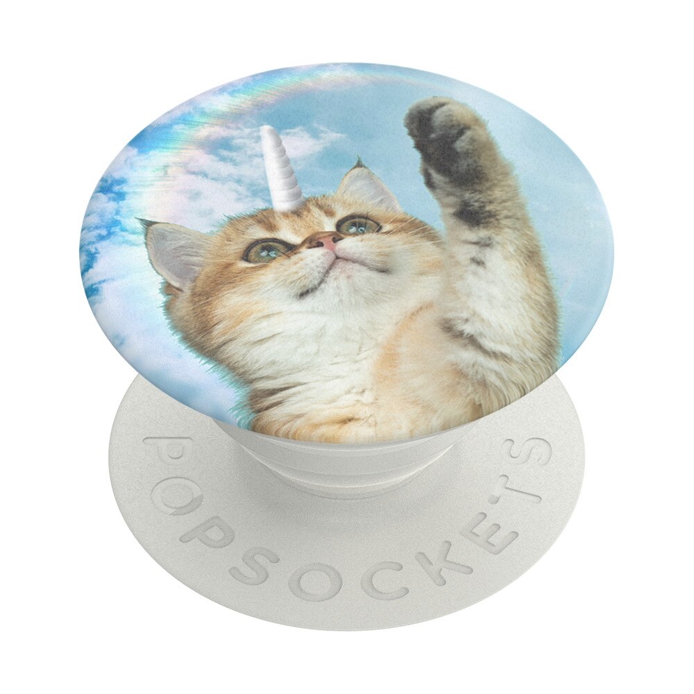 Suport universal pentru telefon si tableta PopSockets, accesoriu PopGrip Uni Kitten