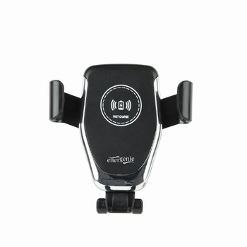 Suport auto Gembird pentru Smartphone, 2 in 1, fixare in grilaj bord, incarcare wireless Qi 10W, sistem auto-lock, rotire 360 grade, Negru Suport auto Gembird pentru Smartphone, 2 in 1, fixare in grilaj bord, incarcare wireless Qi 10W, sistem auto-lock, rotire 360 grade, Negru