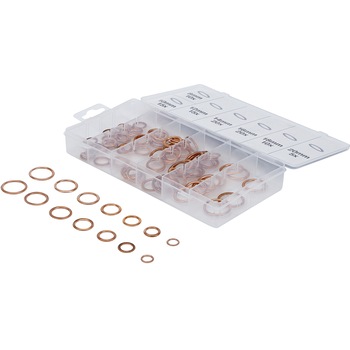 Trusa de saibe din cupru, Ø 6 - 20 mm, 95 piese, BGS 9313 Trusa de saibe din cupru, Ø 6 - 20 mm, 95 piese, BGS 9313