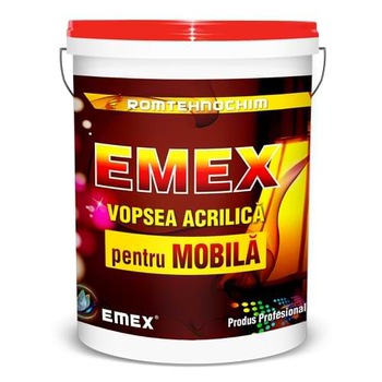 Vopsea Acrilica pentru Mobila “Emex”, Negru, Bidon 4 Kg Vopsea Acrilica pentru Mobila “Emex”, Negru, Bidon 4 Kg