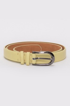 Il Passo, Curea din piele cu catarama rotunjita Gerda, Galben, 100 CM Standard Il Passo, Curea din piele cu catarama rotunjita Gerda, Galben, 100 CM Standard