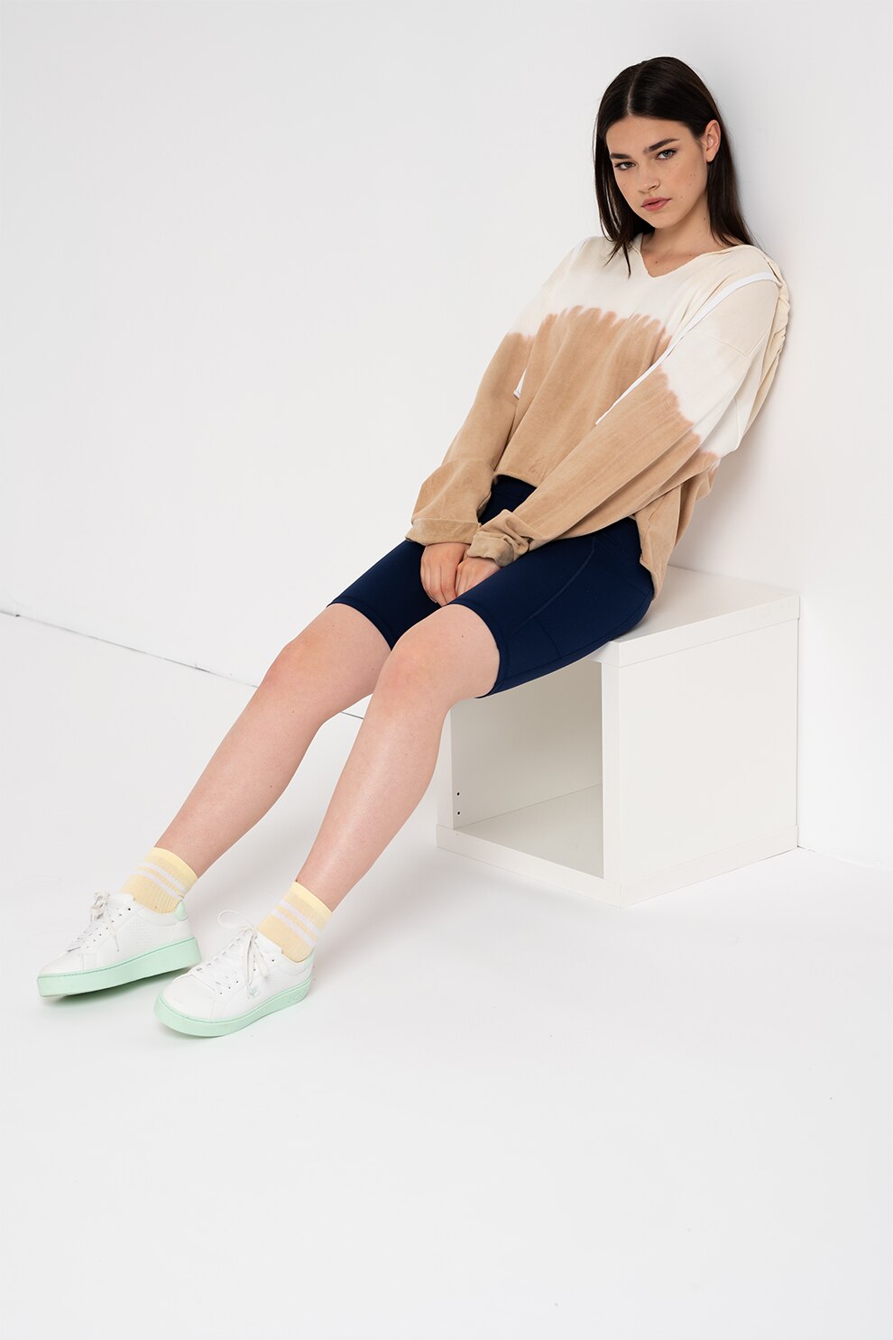 GAP, Colanti scurti cu talie inalta 000682402, Bleumarin