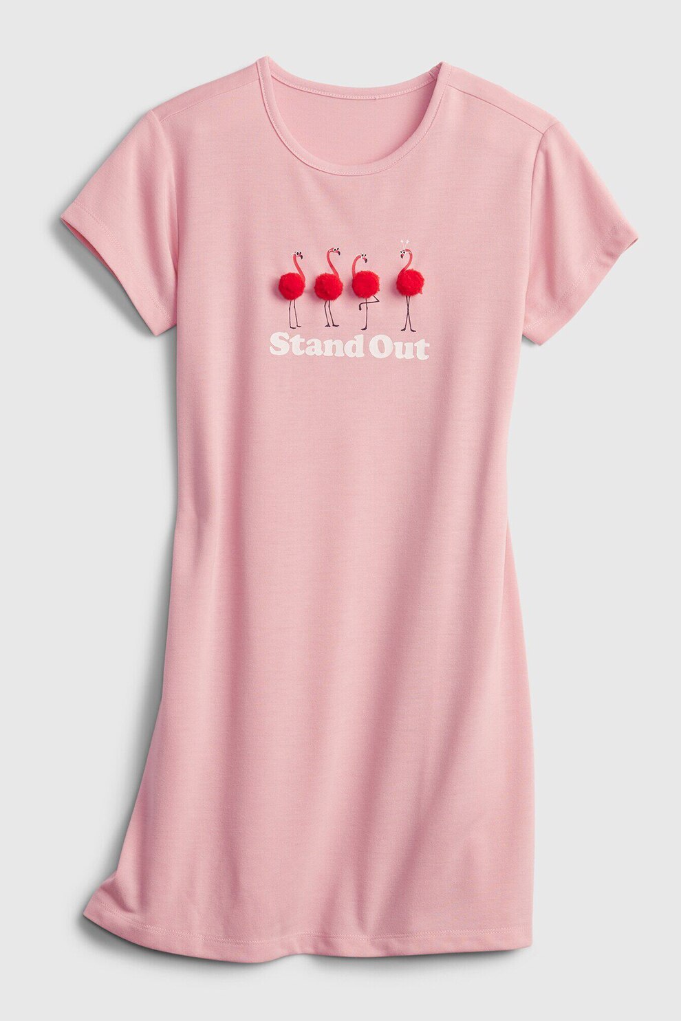 GAP, Camasa de noapte cu model flamingo, Roz/Rosu