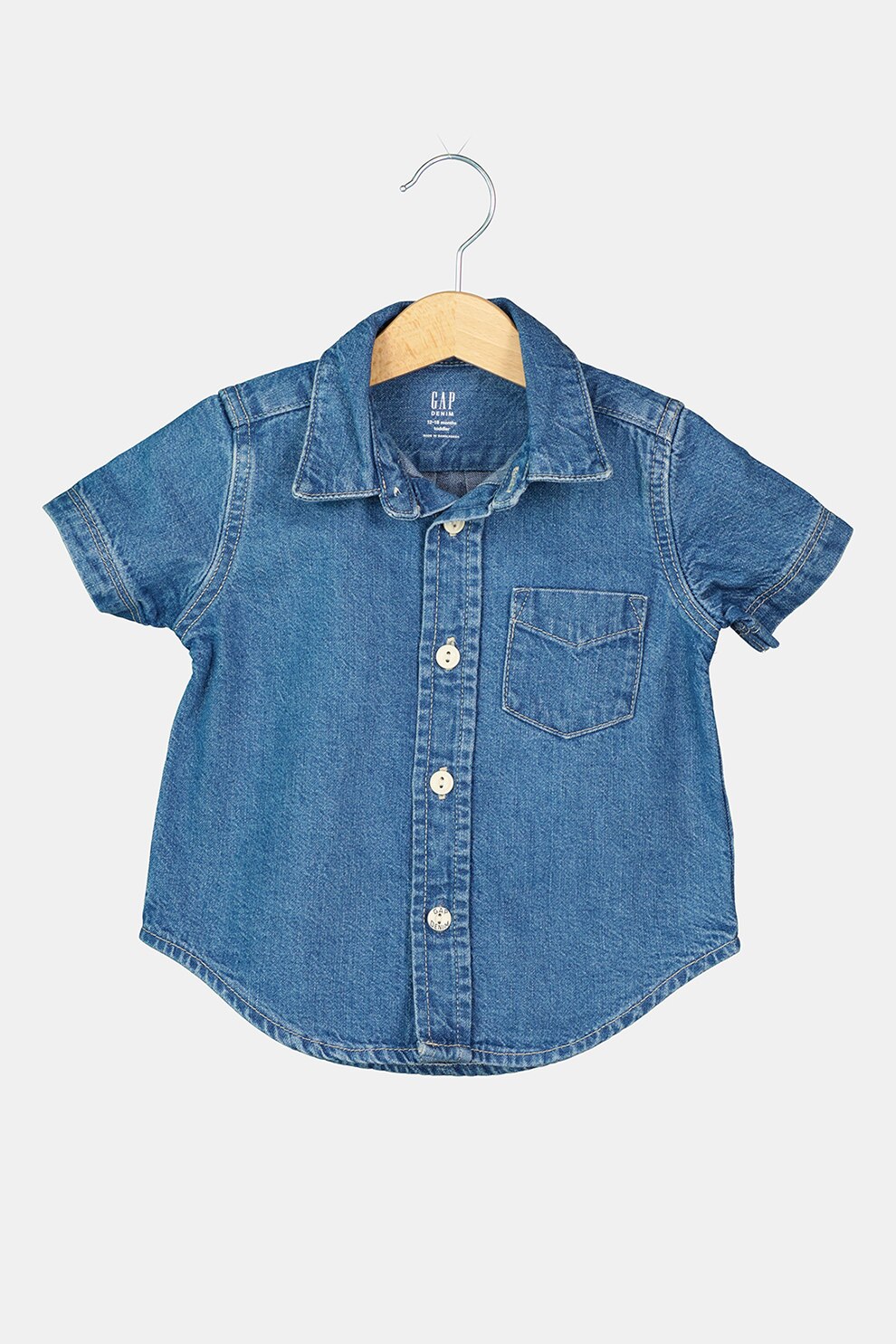 GAP, Camasa de denim cu nasturi, Albastru