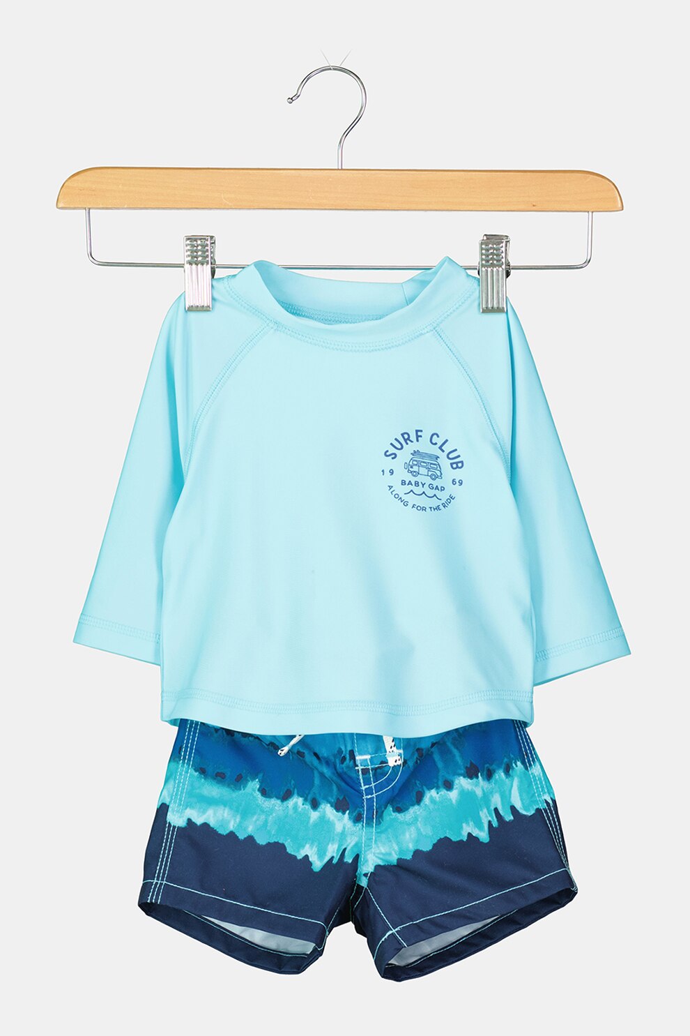 GAP, Set de pantaloni scurti si bluza de baie, Albastru, 70 CM