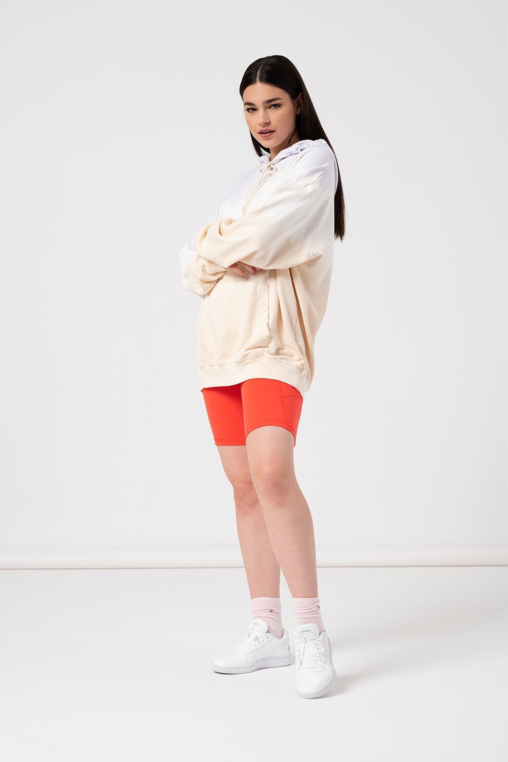 GAP, Hanorac supradimensionat, Alb/Lila/Crem