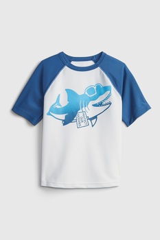 GAP, Tricou de baie cu maneci raglan, Alb/Albastru inchis GAP, Tricou de baie cu maneci raglan, Alb/Albastru inchis