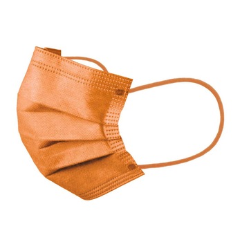 Set 50 masti medicale faciale de protectie, 3 straturi, type IIR, de unica folosinta, nesterile, portocaliu, Akzenta Ultrasafe & Chic Set 50 masti medicale faciale de protectie, 3 straturi, type IIR, de unica folosinta, nesterile, portocaliu, Akzenta Ultrasafe & Chic