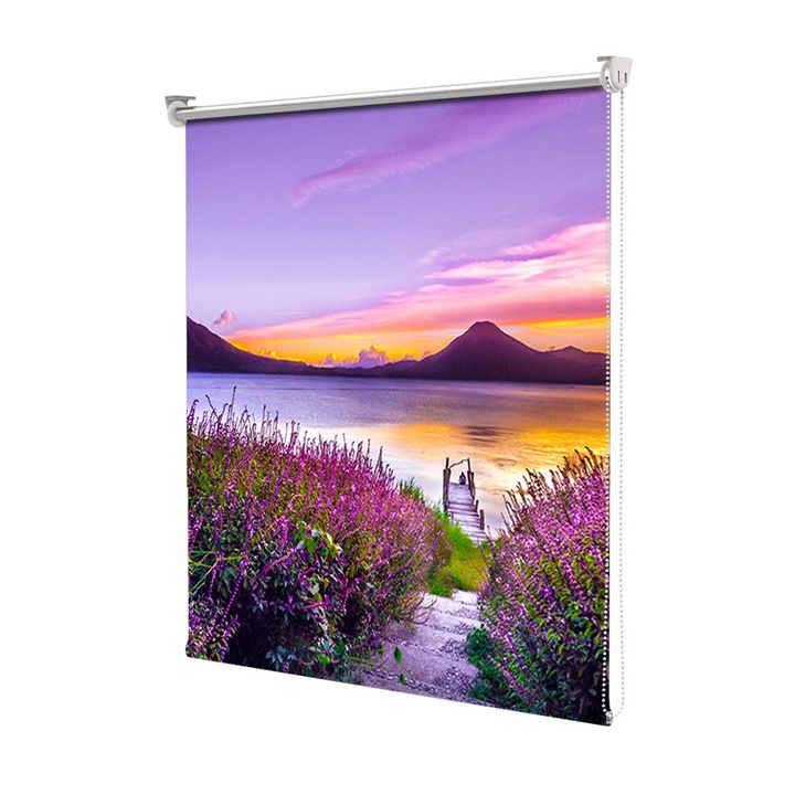 Roleta Art Shade tip Jaluzea cu Rulou si sistem inclus, Art Star, Natura violet, Flori, Decoratiuni, Latime 130 cm x Inaltime 250 cm