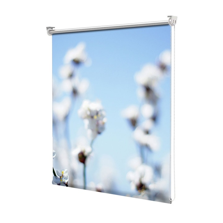 Roleta Art Shade tip Jaluzea cu Rulou si sistem inclus, Art Star, Cires inflorit si cerul albastru, Flori, Decoratiuni, Latime 45 cm x Inaltime 190 cm