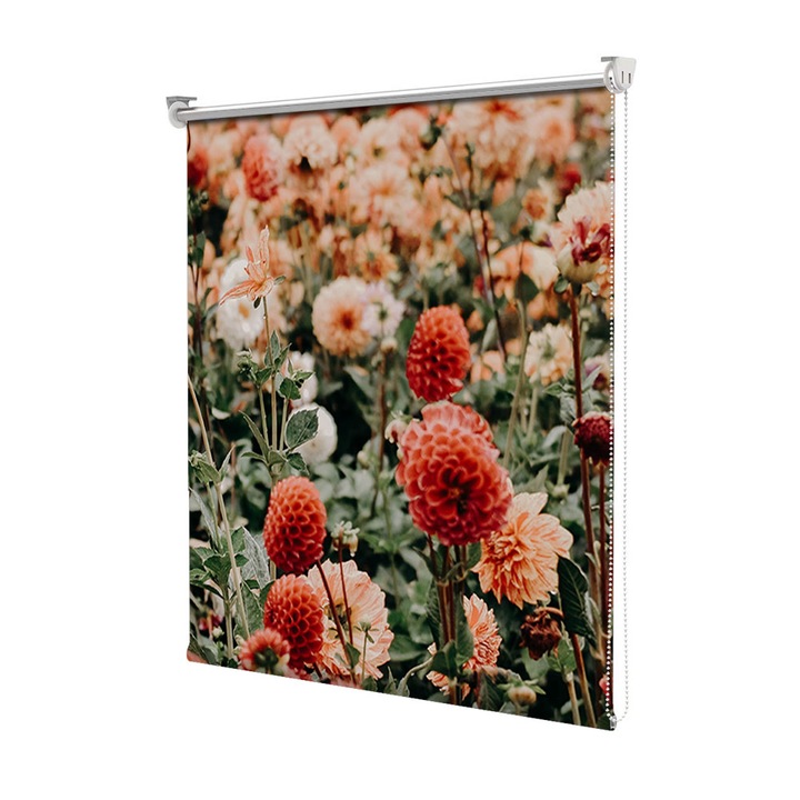 Roleta Art Shade tip Jaluzea cu Rulou si sistem inclus, Art Star, Flori aglomerate, Flori, Decoratiuni, Latime 65 cm x Inaltime 130 cm