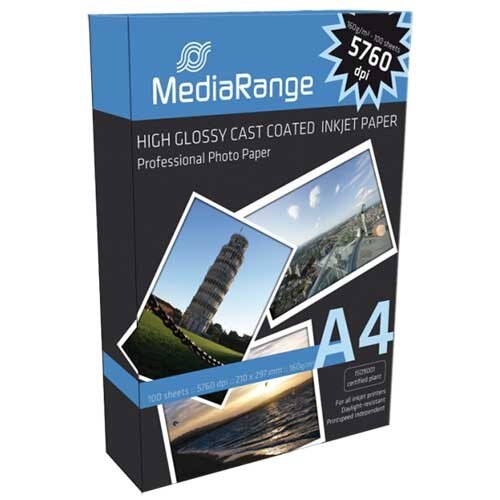 Hartie foto MEDIARANGE Lucioasa, 160g/m2, A4, 100 coli