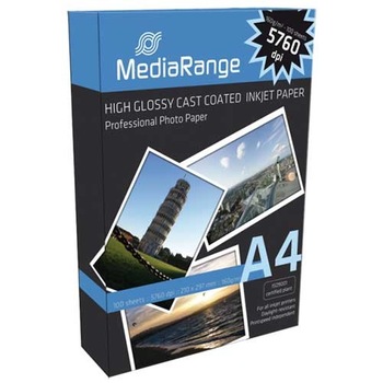 Hartie foto MEDIARANGE Lucioasa, 160g/m2, A4, 100 coli Hartie foto MEDIARANGE Lucioasa, 160g/m2, A4, 100 coli
