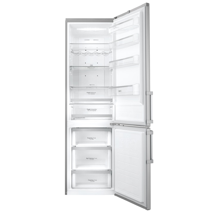 Хладилник с фризер LG GBB60NSYFE, 343 л, Full No Frost, Клас A+++, H 200 см, Inox