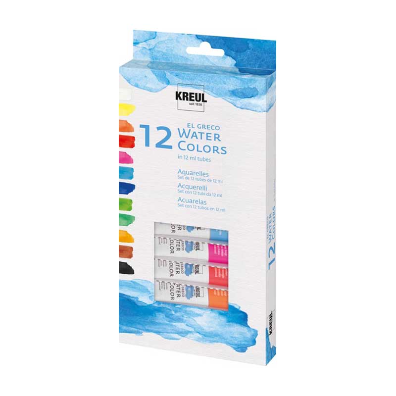 Set 12x12ml culori acuarela, El Greco, C. Kreul