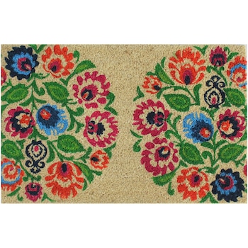 Stergator Flower Power Unic Spot, 40x60 cm, fibre de cocos, baza PVC, design flori Stergator Flower Power Unic Spot, 40x60 cm, fibre de cocos, baza PVC, design flori