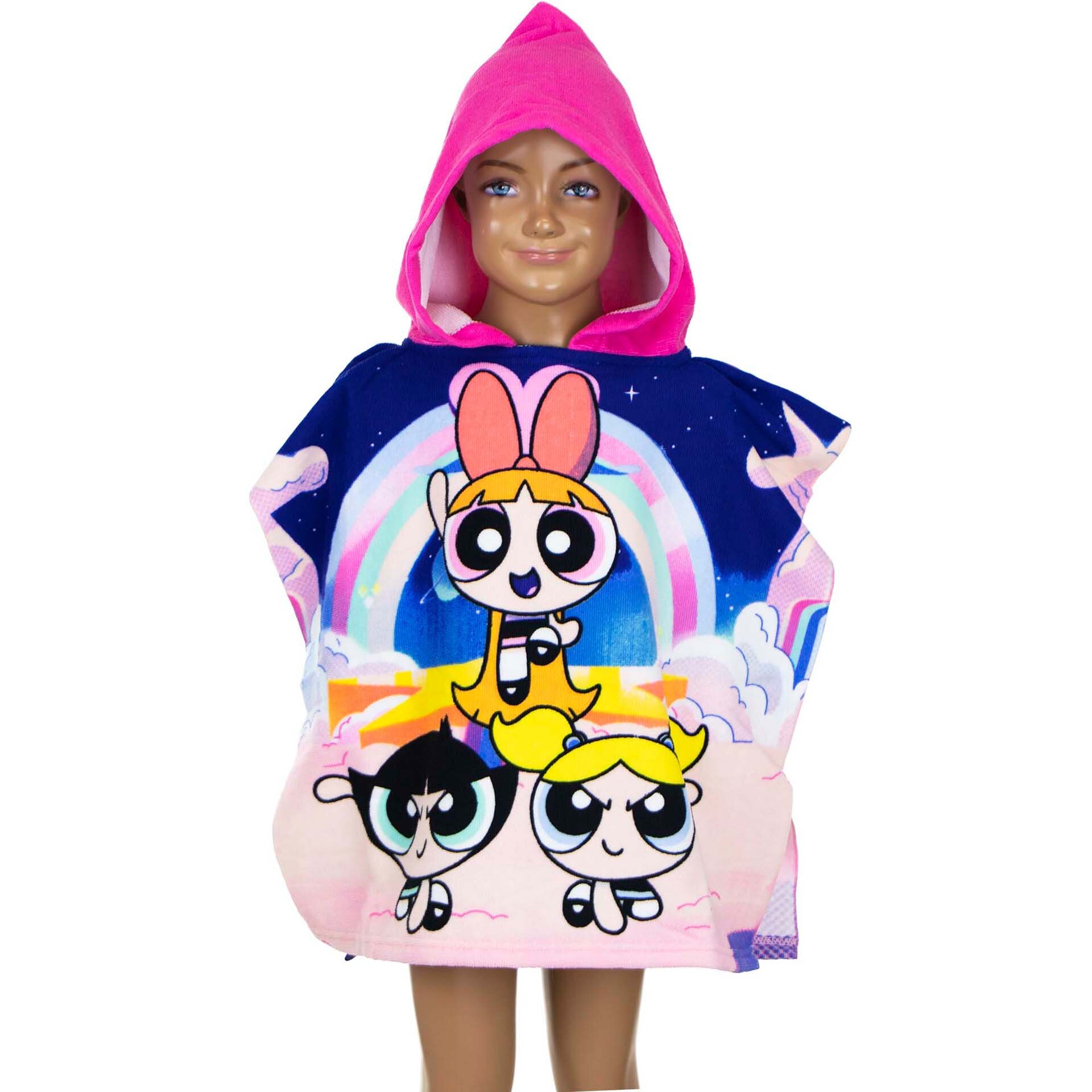 Poncho, Powerpuff Girls, Fucsia 55 x 110 cm