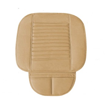 Husa sezut Elastix pentru scaun auto, din piele, cu umplutura de bambus, bej, 55 cm x 65 cm x 16.5 cm Husa sezut Elastix pentru scaun auto, din piele, cu umplutura de bambus, bej, 55 cm x 65 cm x 16.5 cm
