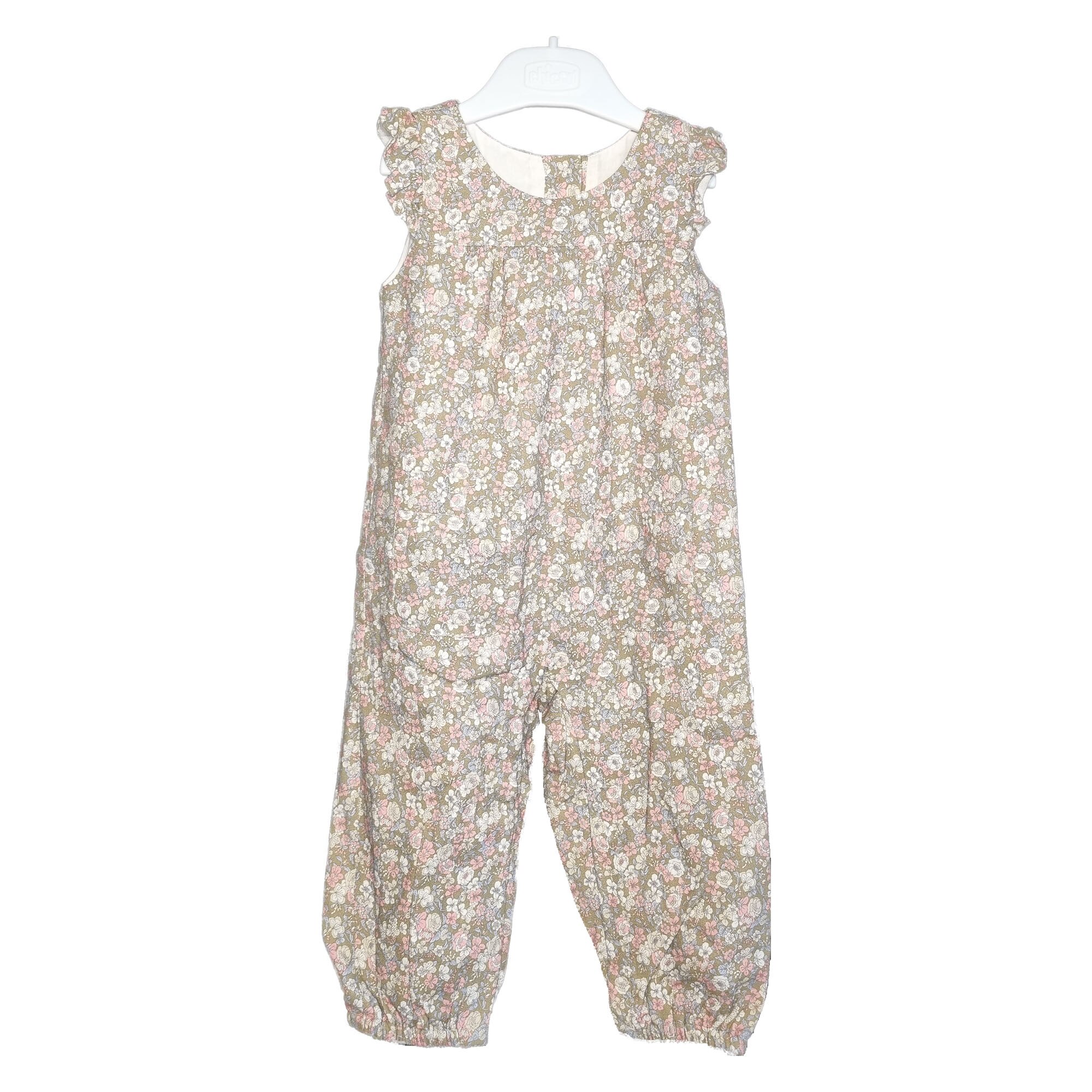 Salopeta multicolor, imprimeu floral, Chicco, 74 cm 12 luni
