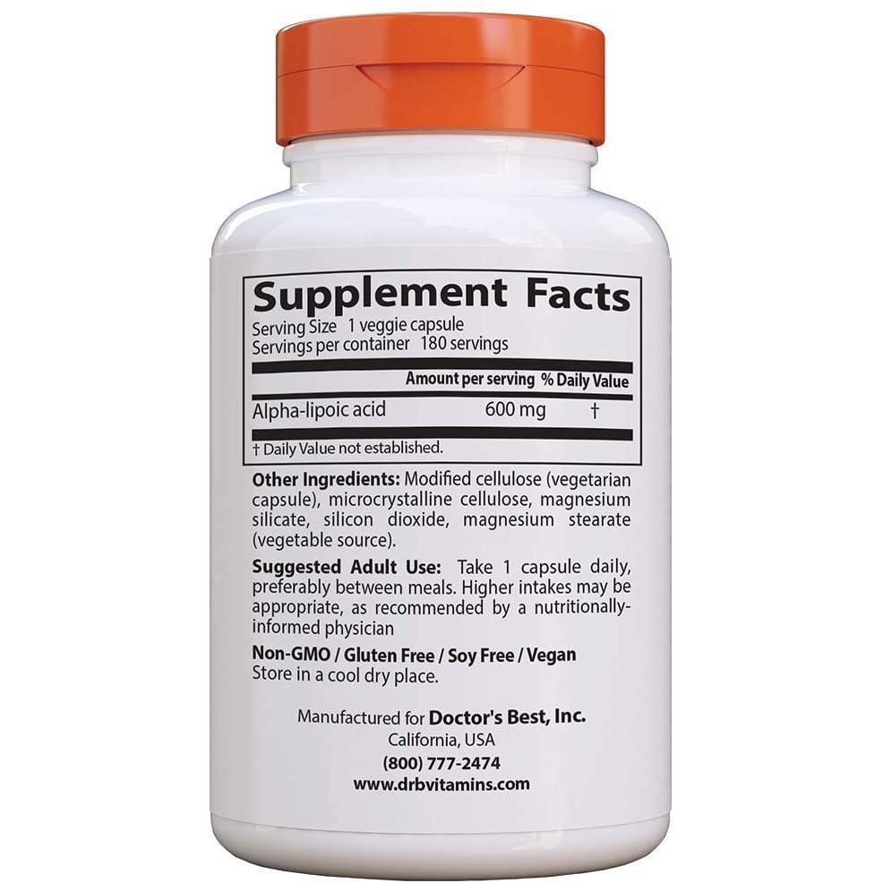 Хранителна добавка Алфа липоева киселина капсули, ALA, 600 mg, Doctor's ...