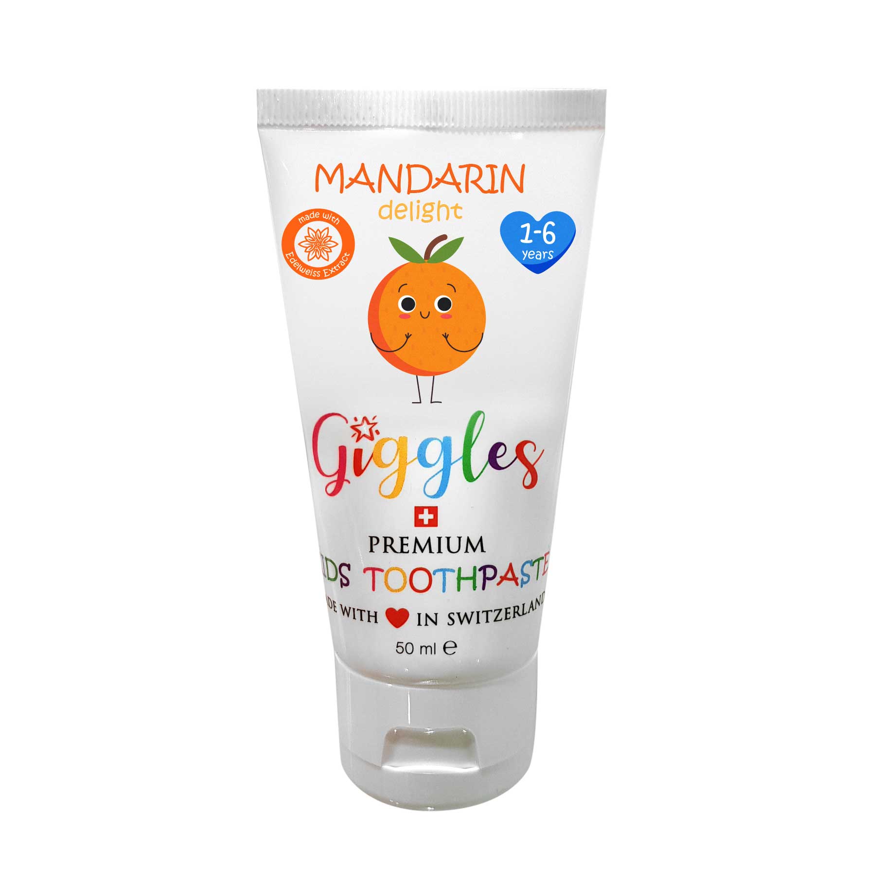 Pasta de dinti pentru copii Mandarin delight, Giggles, 1-6 ani, 50 ml