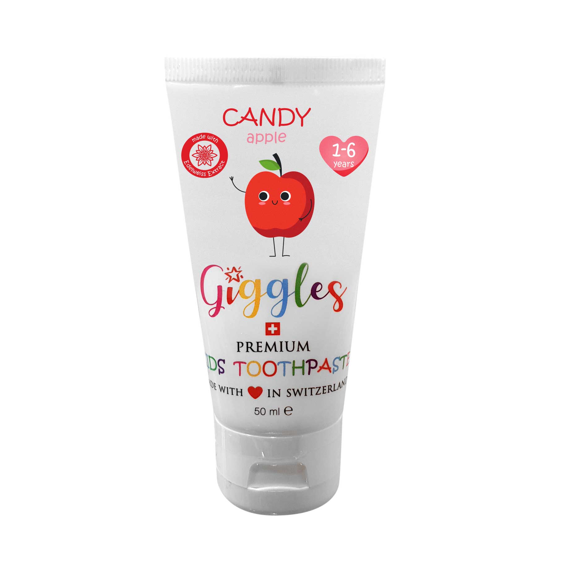Pasta de dinti pentru copii Candy Apple, Giggles, 1-6 ani, 50 ml