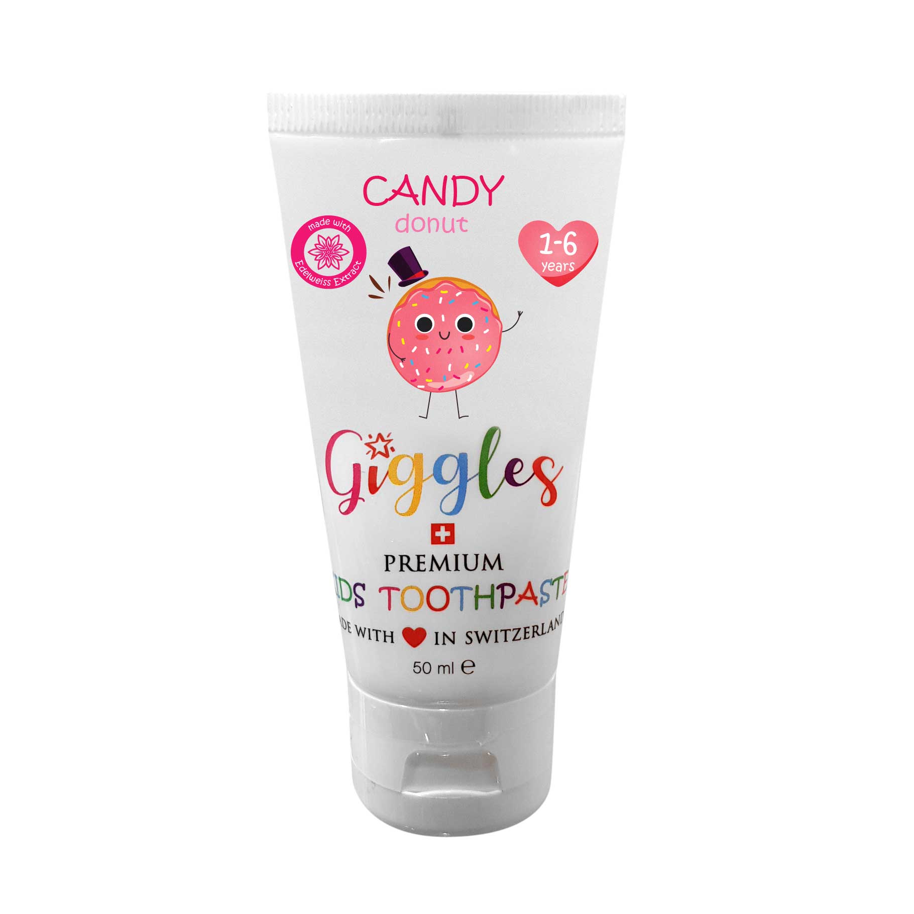 Pasta de dinti pentru copii Candy Donut, Giggles, 1-6 ani, 50 ml