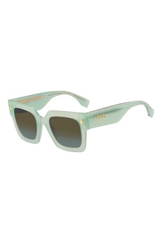 Fendi, Ochelari de soare patrati supradimensionati, Verde pal, 51-24-150 Standard Fendi, Ochelari de soare patrati supradimensionati, Verde pal, 51-24-150 Standard