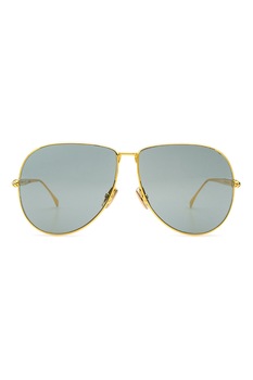 Fendi, Ochelari de soare aviator cu lentile uni, Auriu, 63-13-145 Standard Fendi, Ochelari de soare aviator cu lentile uni, Auriu, 63-13-145 Standard