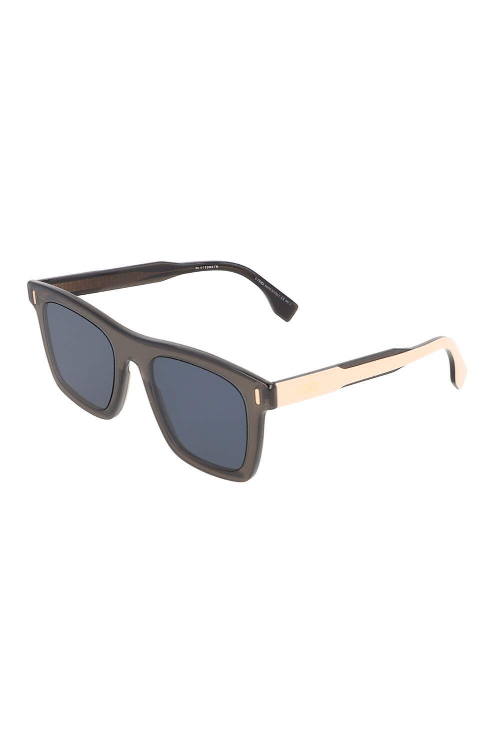 Fendi, Ochelari de soare cu lentile dreptunghiulare, maro inchis, alb fildes, 52-21-150 Standard