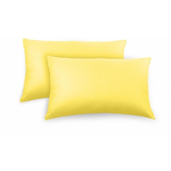 Set 2 fete de perna Aglika, 50x 70 cm, 100% bumbac, culoare galben Set 2 fete de perna Aglika, 50x 70 cm, 100% bumbac, culoare galben
