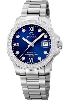 Ceas dama, Jaguar, J892/3, Bratara din otel inoxidabil, 25 mm, 20 ATM, Argintiu/Albastru Ceas dama, Jaguar, J892/3, Bratara din otel inoxidabil, 25 mm, 20 ATM, Argintiu/Albastru