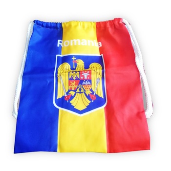 Sac de sport, tricolor Romania, Vision, cu stema, 35x50 cm Sac de sport, tricolor Romania, Vision, cu stema, 35x50 cm