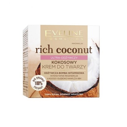 Crema de fata, Eveline Cosmetics, Rich Coconut, Ultra-Nourishing Coconut, 50 ml