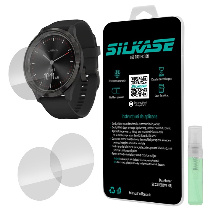 3 db szilikon SILKASE regenerálódó fólia Garmin Vivomove 3, Full-display