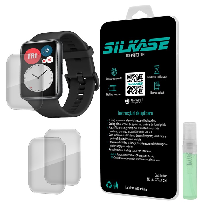 3 db szilikon SILKASE regenerálódó fólia Huawei Watch Fit, Full-display