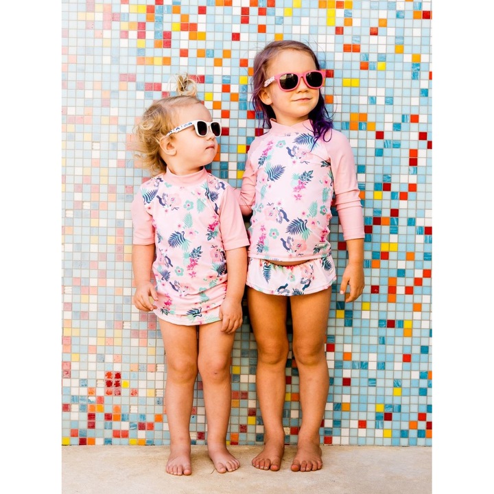 Tricou Inot Plaja-Piscina UPF50+ Fetite, Banz, Floral Pink, 18 luni, 84 cm