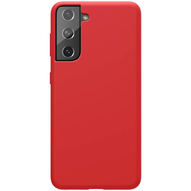 Husa din silicon mat rosu, cu interior de microfibra, pentru Samsung Galaxy S21 - Nillkin Flex