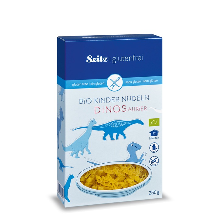 Seitz Glutenfrei DINOS tészta gyerekeknek, gluténmentes, BioVegan-Organic, 250g