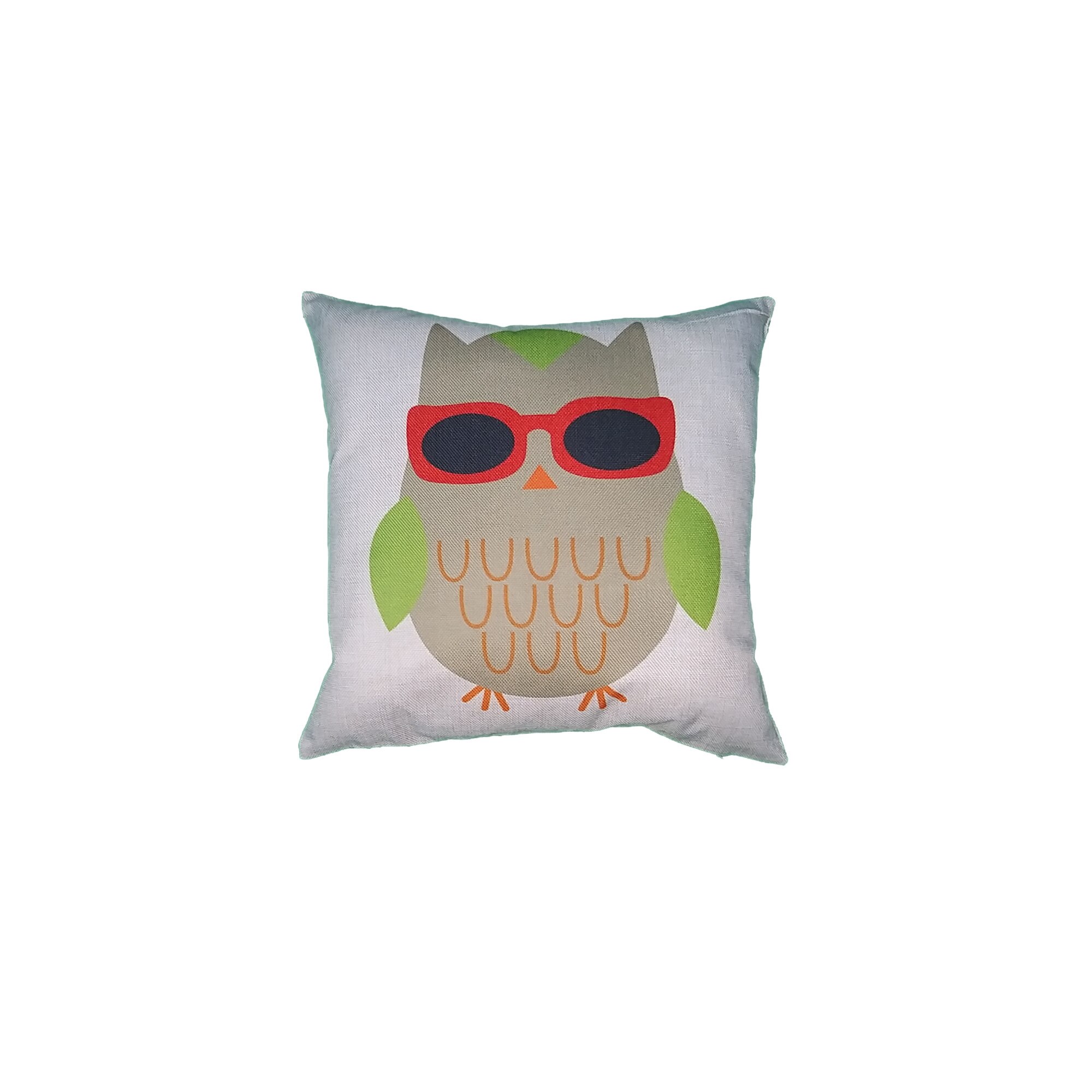 Perna decorativa bufnita colorata 43 x 43 cm, Nichita Impex, verde