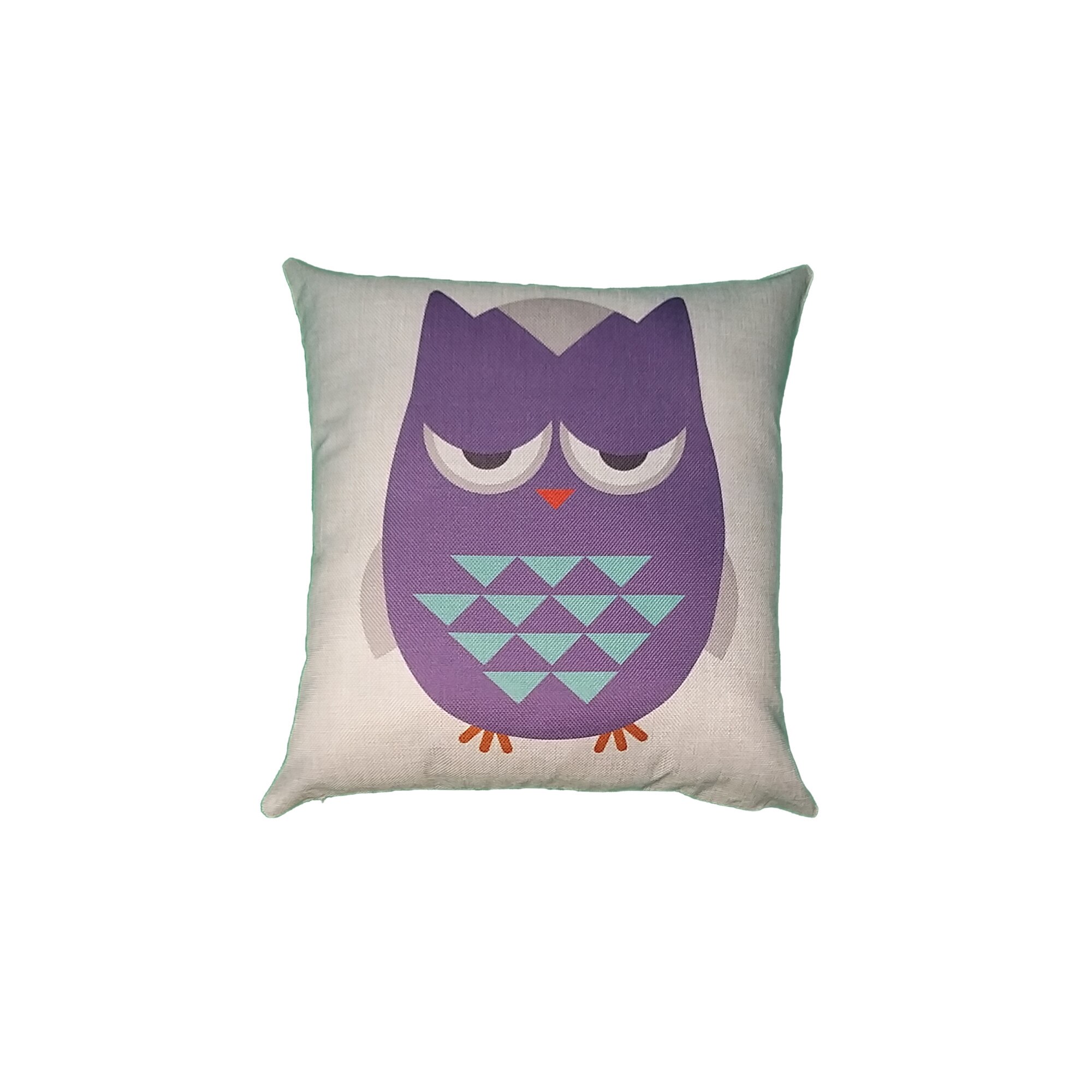 Perna decorativa bufnita colorata 43 x 43 cm, Nichita Impex, mov