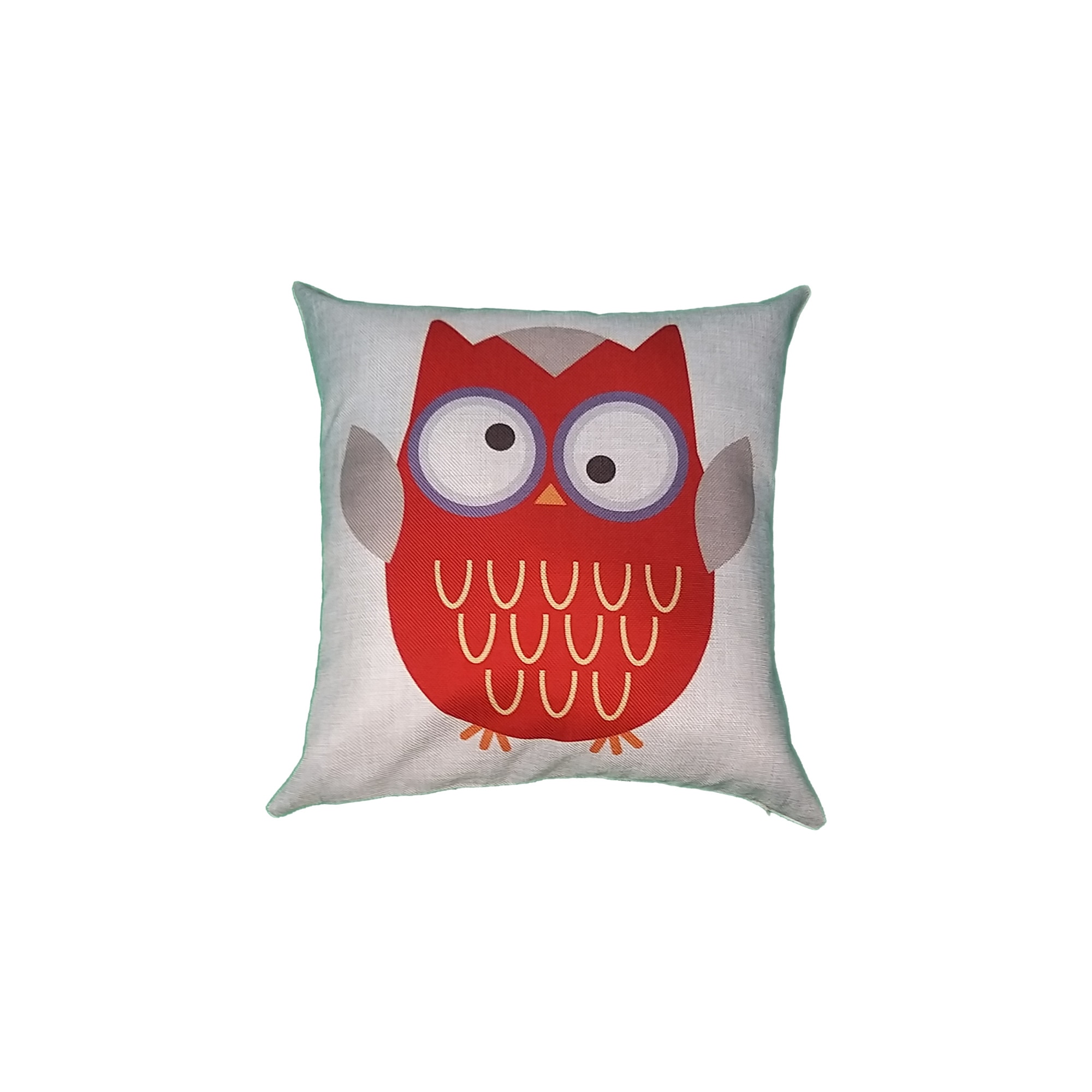 Perna decorativa bufnita colorata 43 x 43 cm, Nichita Impex, rosu