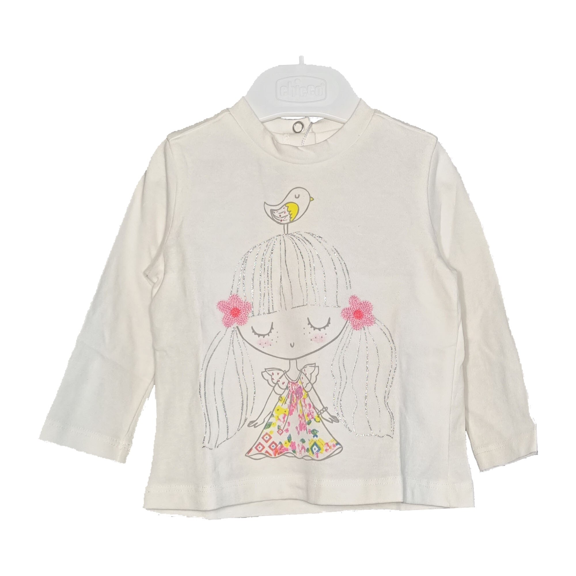 Bluza pentru fete, alb, Chicco, 68 cm 9 luni