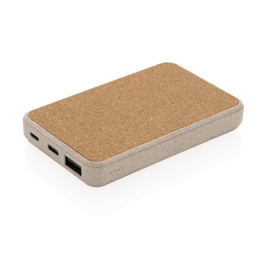 Powerbank pluta si fibre de grau, zero waste, 5000 mAh, 10.1x6.4x1.5 cm